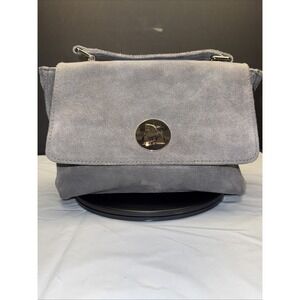 Moda Luxe Crossbody Handbag Black Suede And‎ Leather